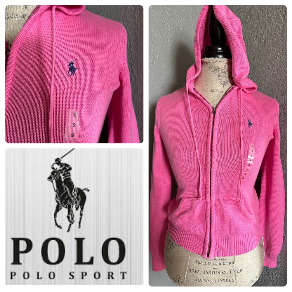 Ralph Lauren Sport | Pink Zip Up Sweater Hoodie